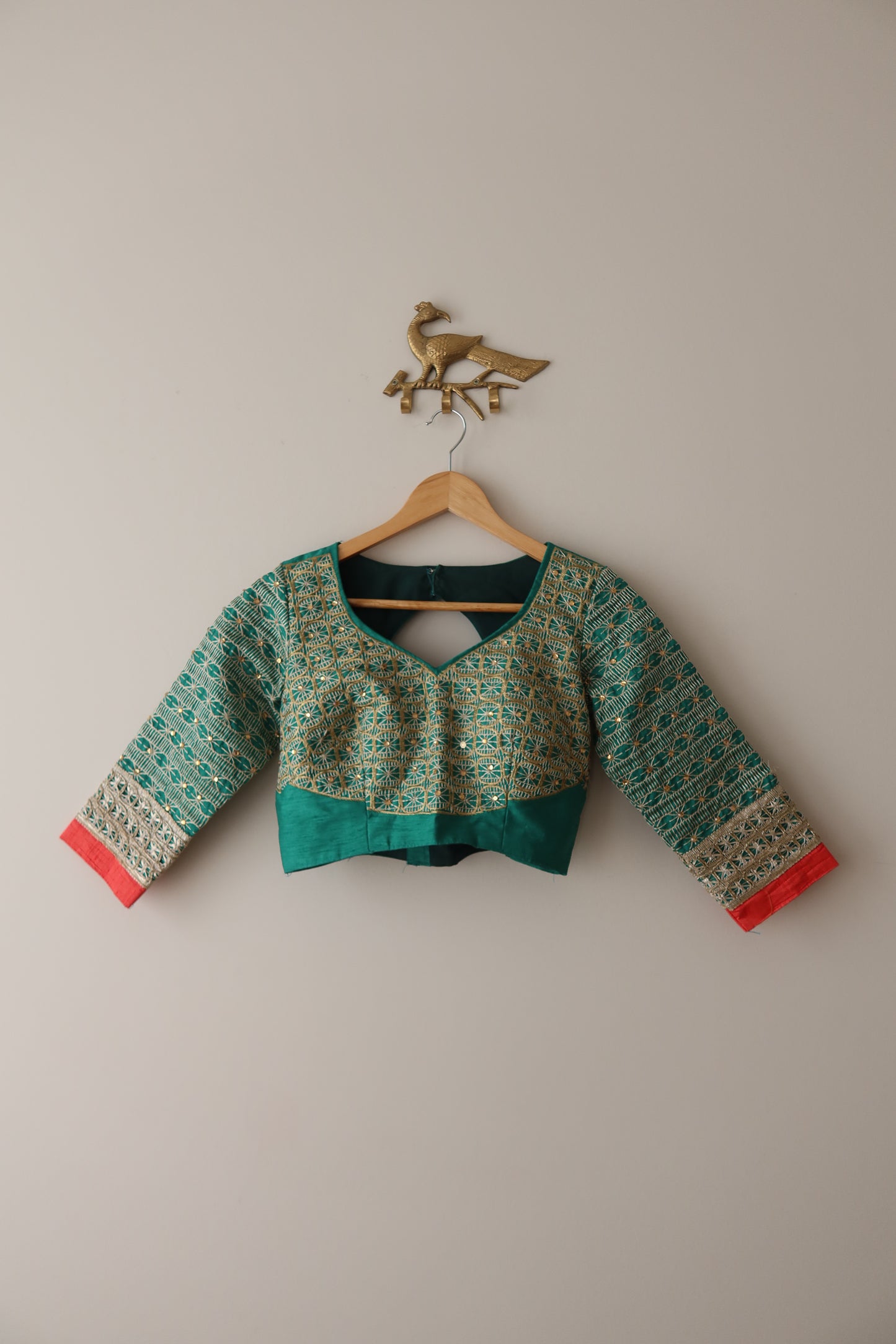 Yellow & Bottle Green Net Lehenga with Bright Orange Dupatta