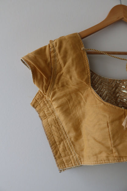 Gold Sequined Blouse - New, XXS/32