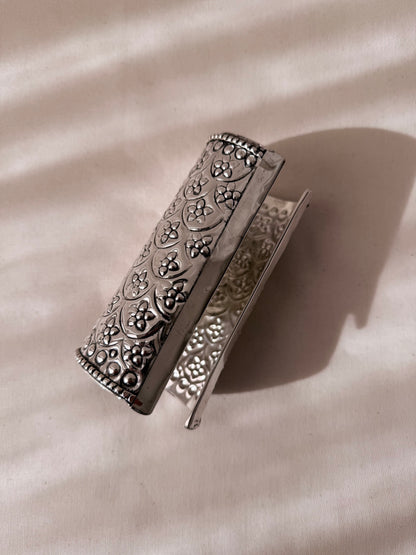 Oxidized Silver Statement Kada Bangle (large) - New