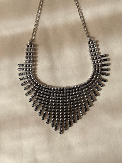 V-Neck Silver Necklace - New