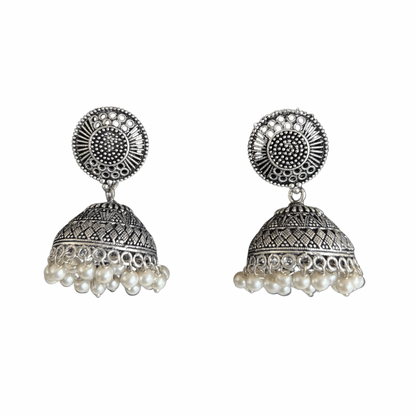 Traditional Silver Jhumkas - New, One Size