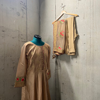 Beige Anarkali Set - Preloved