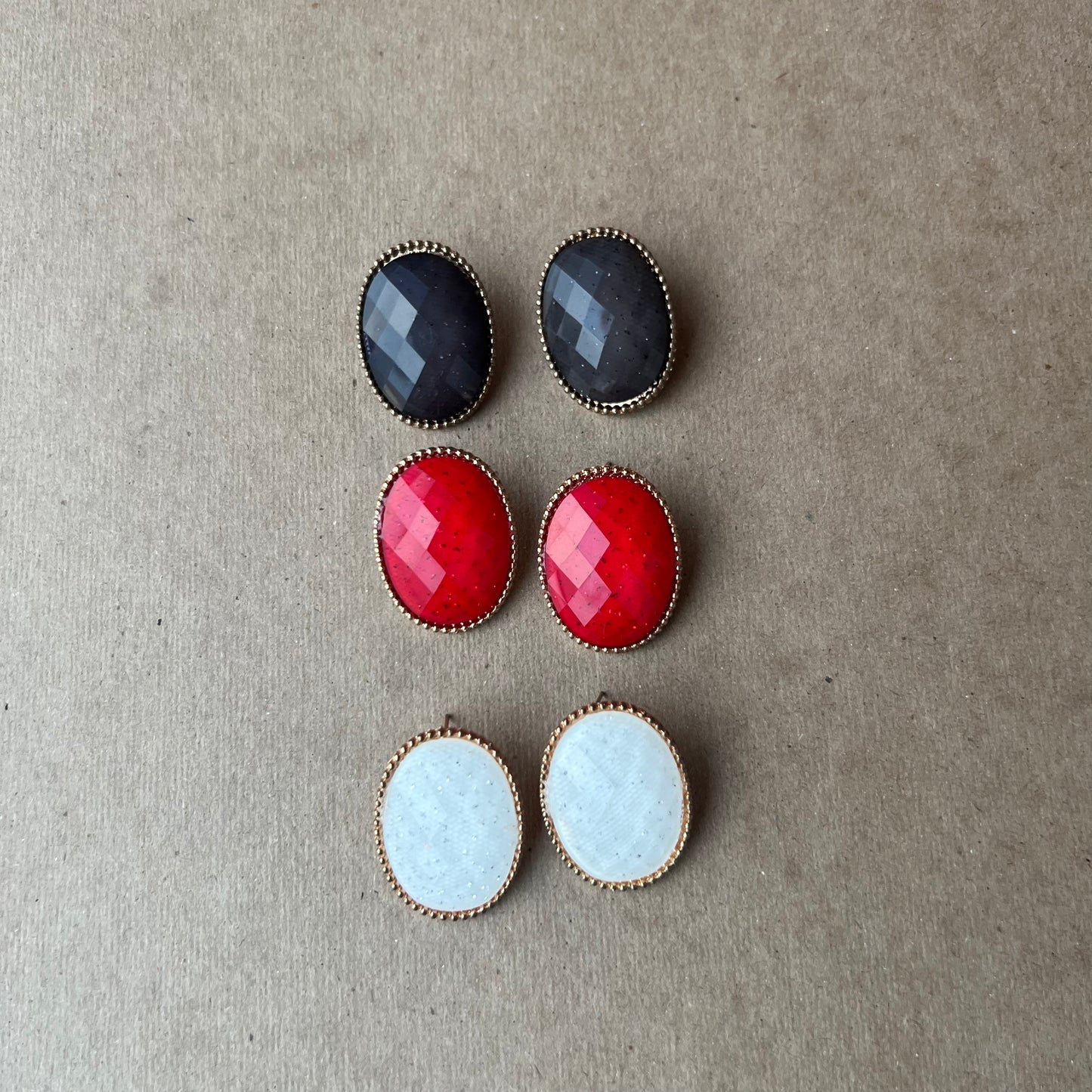 Elegant Trendy Earrings Set of 3 - Secondhand, One Size