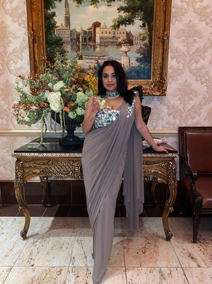 Statement Turquoise Stone & Pearl Necklace Set - Preloved