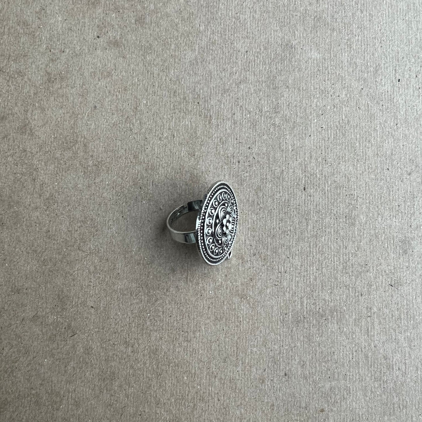 Intricately Designed Traditional Silver Oxidized Ring - New