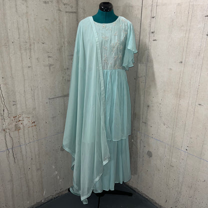 Baby Blue Sharara Set - Preloved, 40