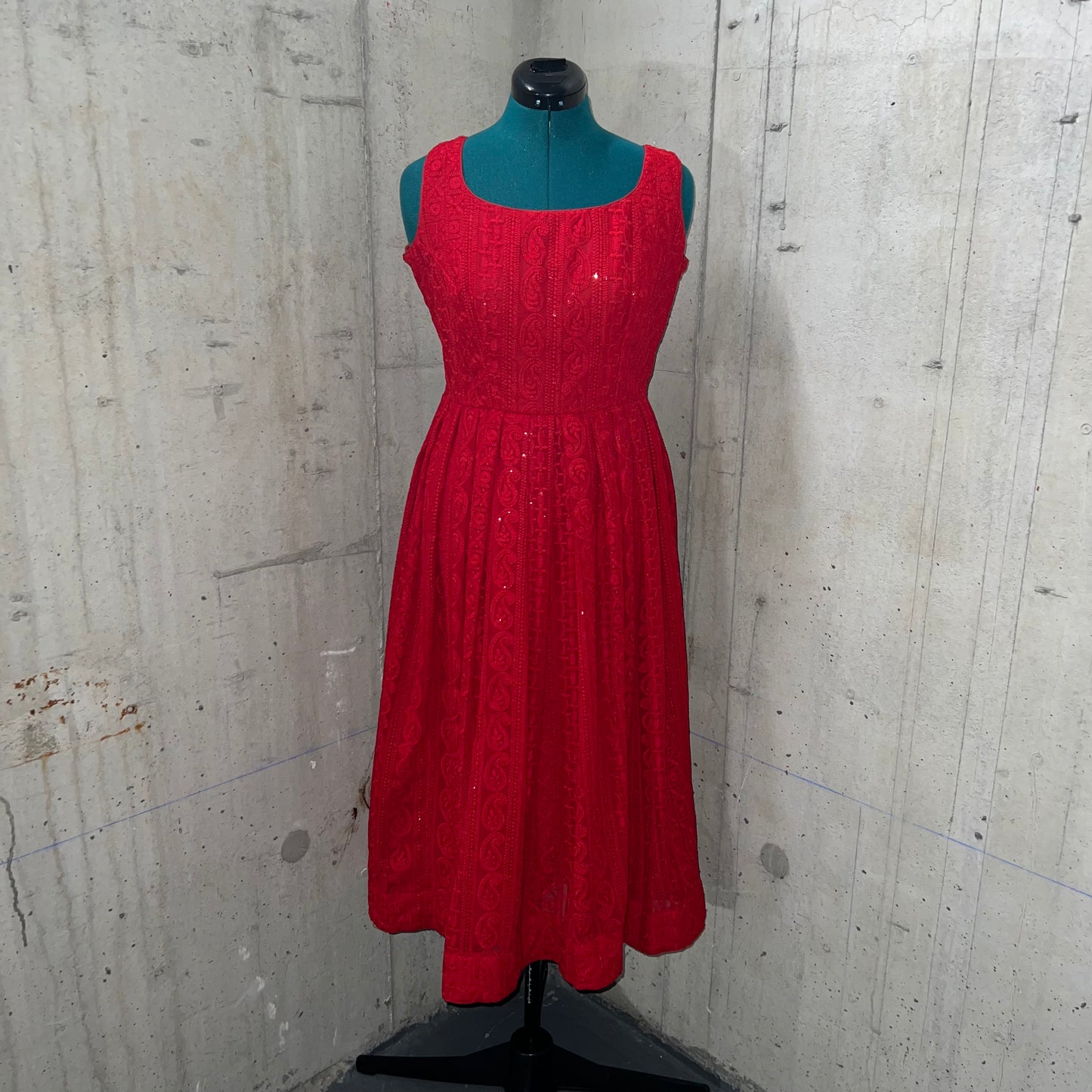 Red Chikankari Anarkali Top - Preloved