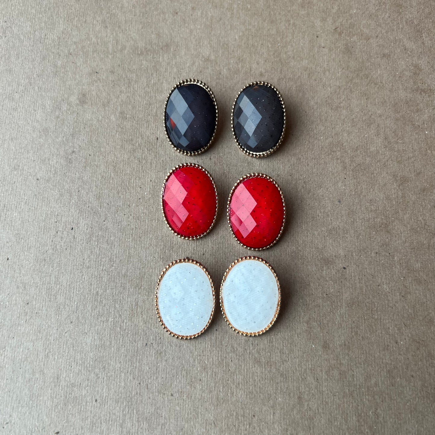 Elegant Trendy Earrings Set of 3 - Secondhand, One Size