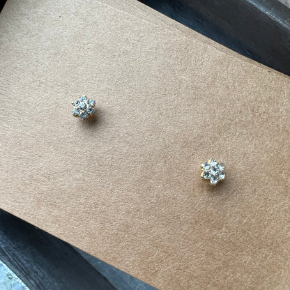 Small Gem Flower Nose Ring - Handcrafted, New
