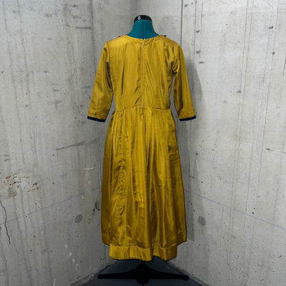 Satin Mustard Anarkali Top - Elegant Ethnic Wear - Preloved